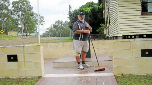 John Weber, chairman of the Widgee ANZAC Committee, puts the final touches to the Widgee ANZAC Memorial. John Weber, chairman of the Widgee ANZAC Committee, puts the final touches to the Widgee ANZAC Memorial.